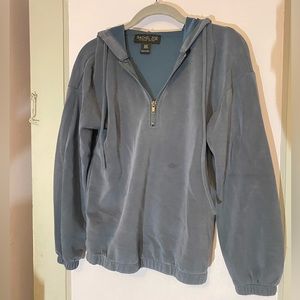 navy blue crop top quarter zip up